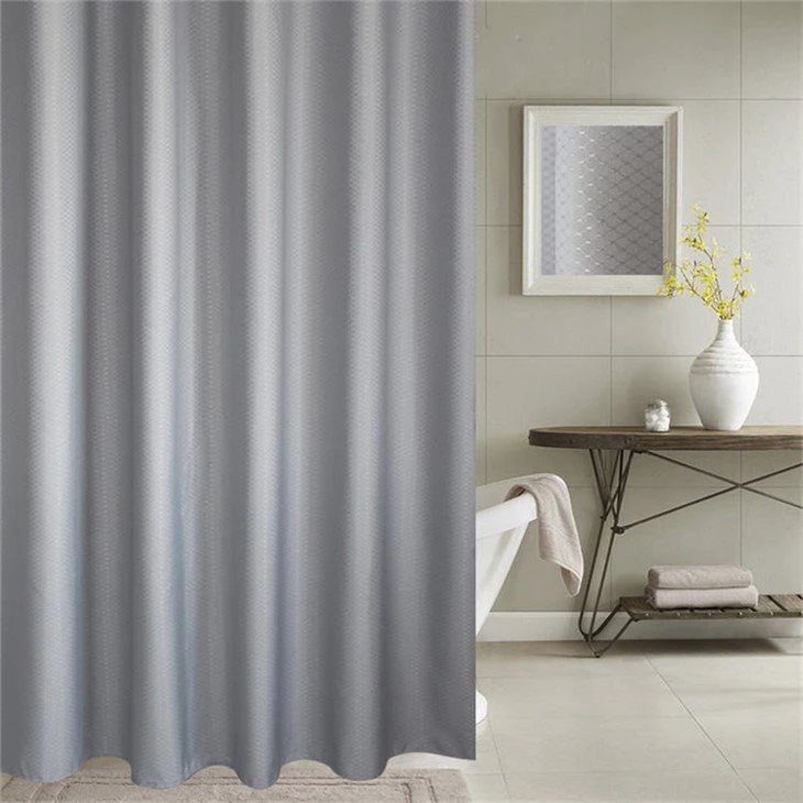 hotel style fabric shower curtain