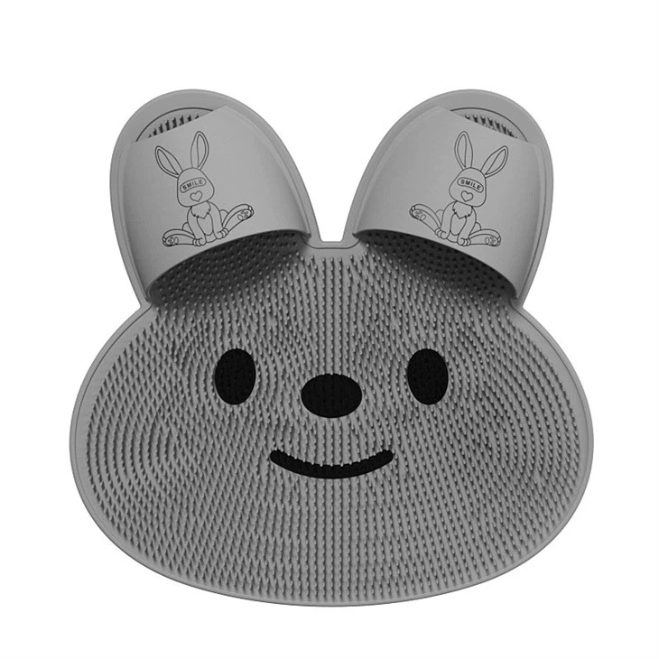 Silicone Rabbit Foot Rub Magic Bathroom Non-slip Mat Rub Back Massage Mat Exfoliate Feet Remove Dead Skin Shower Floor Mat