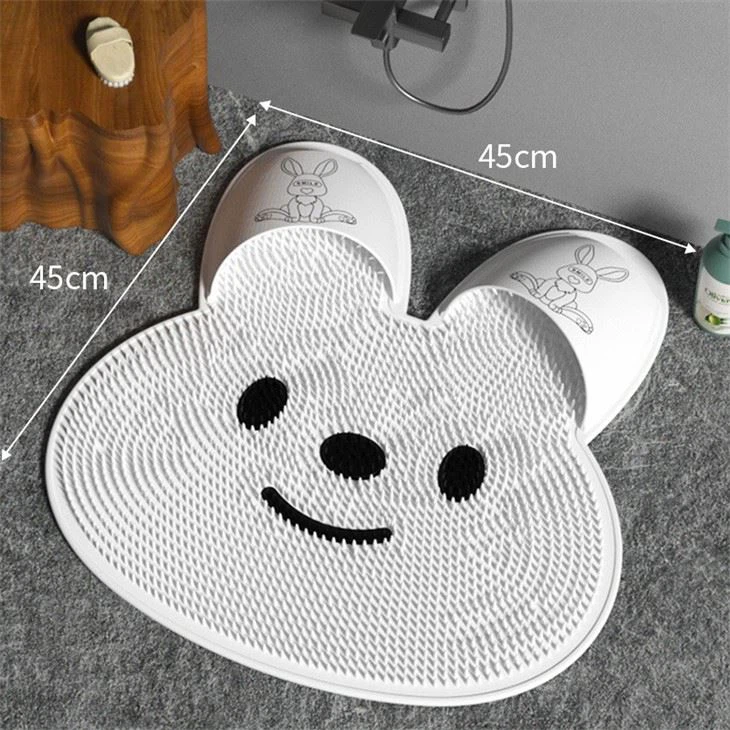Silicone Rabbit Foot Rub Magic Bathroom Non-slip Mat Rub Back Massage Mat Exfoliate Feet Remove Dead Skin Shower Floor Mat