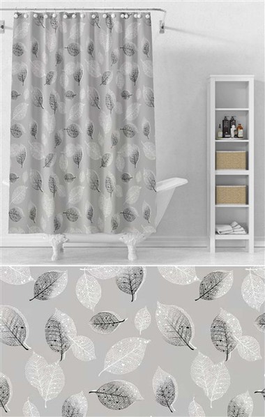 Tende da doccia Peva con design a foglia, 68 g/m²