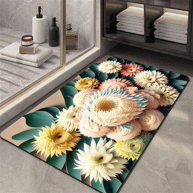 Tappetino per bagno con fango di diatomee morbido a forma di fiore tridimensionale Tappetino assorbente per bagno Tappetino per WC Tappetino per porta WC antiscivolo ad asciugatura rapida